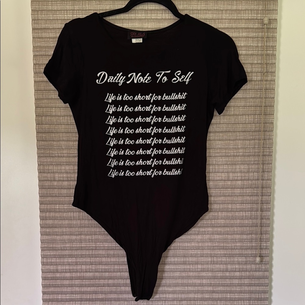 Black Graphic Fitted Bodysuit